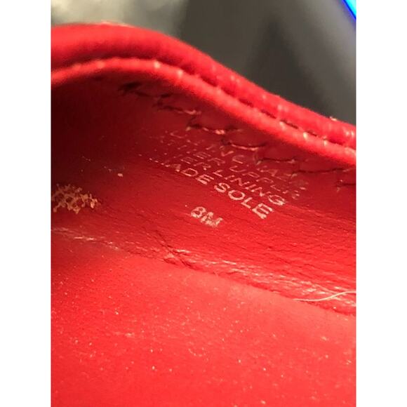 Tory Burch Red Reva Flats with Gold Logo - Picture 7 of 11